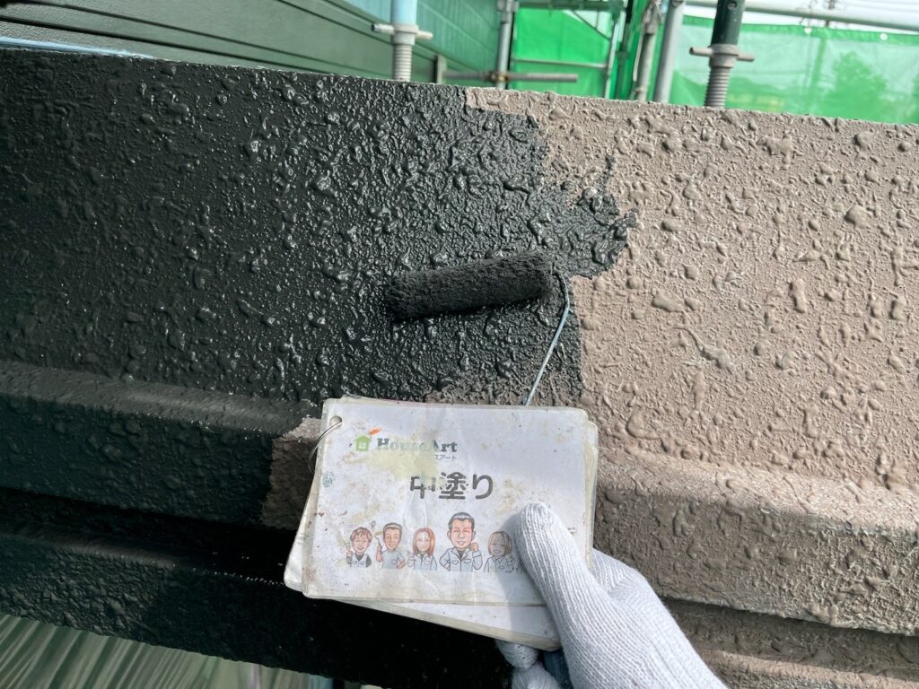 庇中塗り