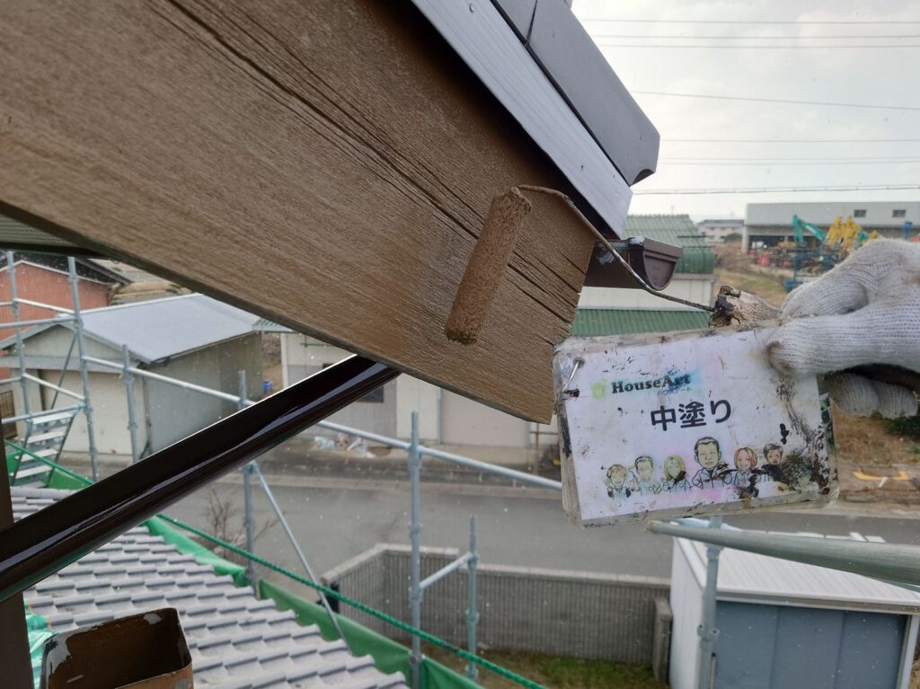 破風板下塗り