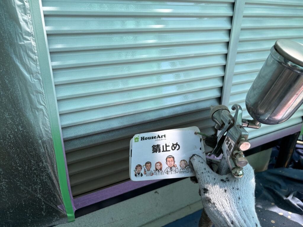 雨戸　下塗り