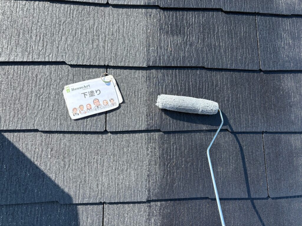 屋根　下塗り
