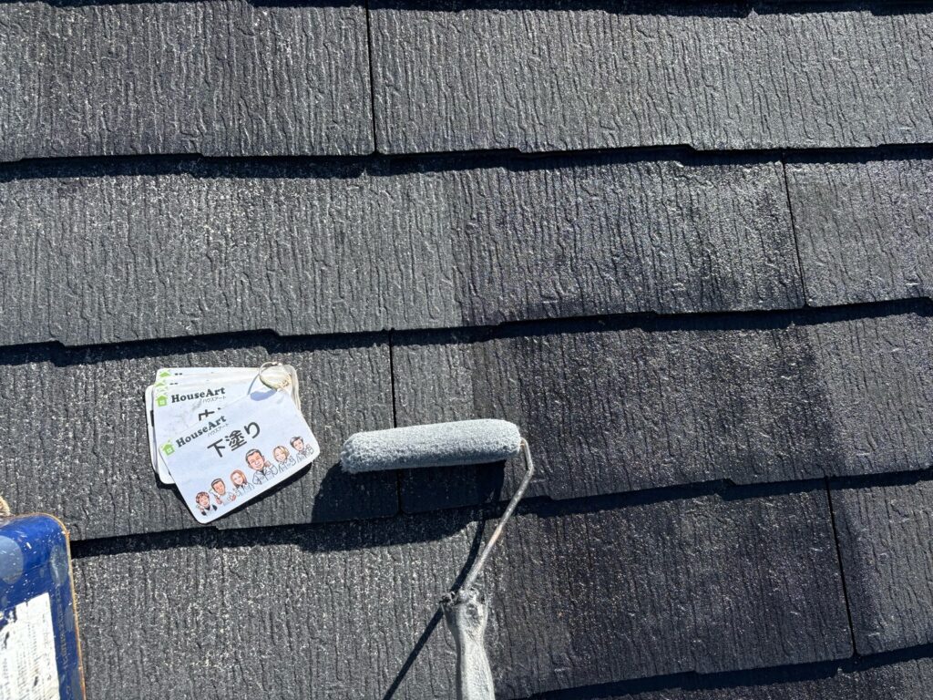 屋根　下塗り