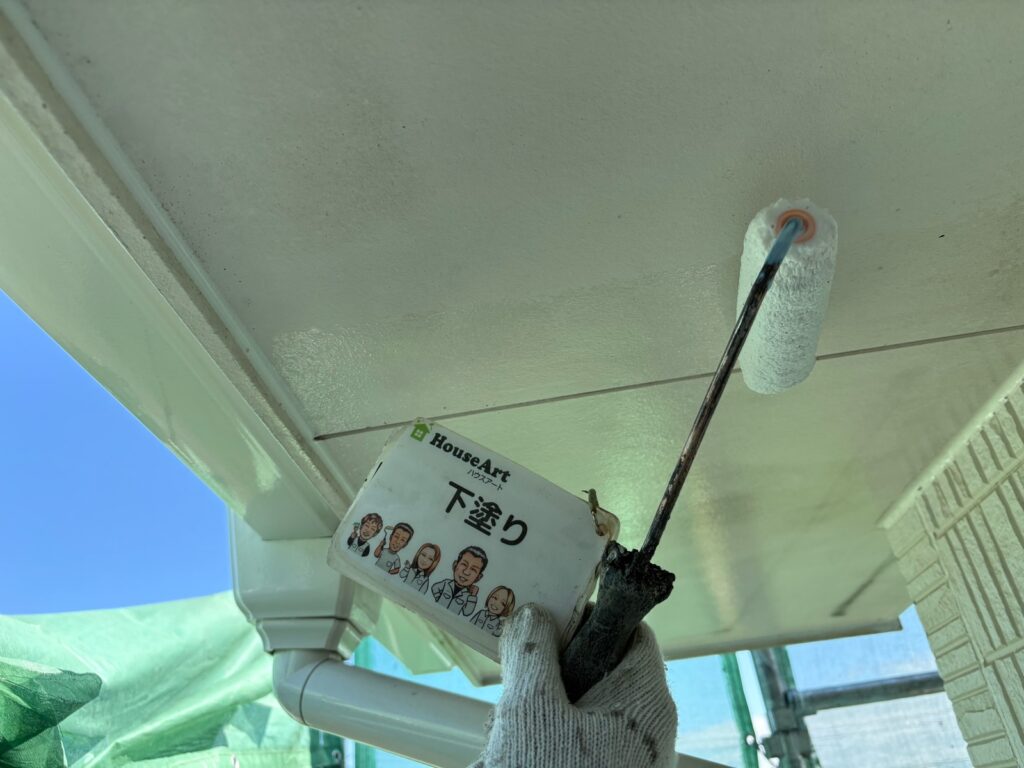 天井　下塗り
