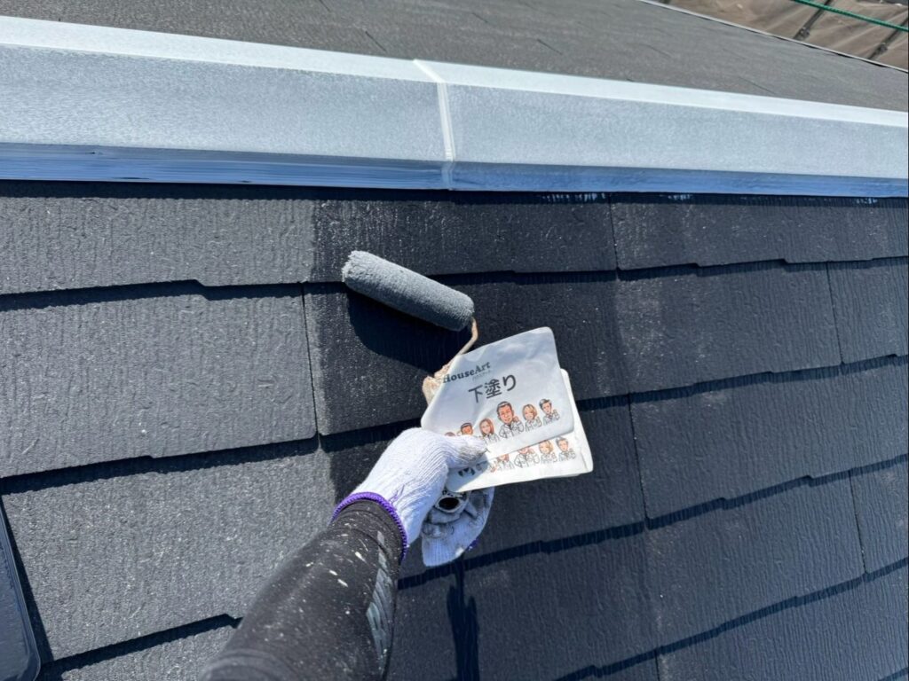 屋根　下塗り