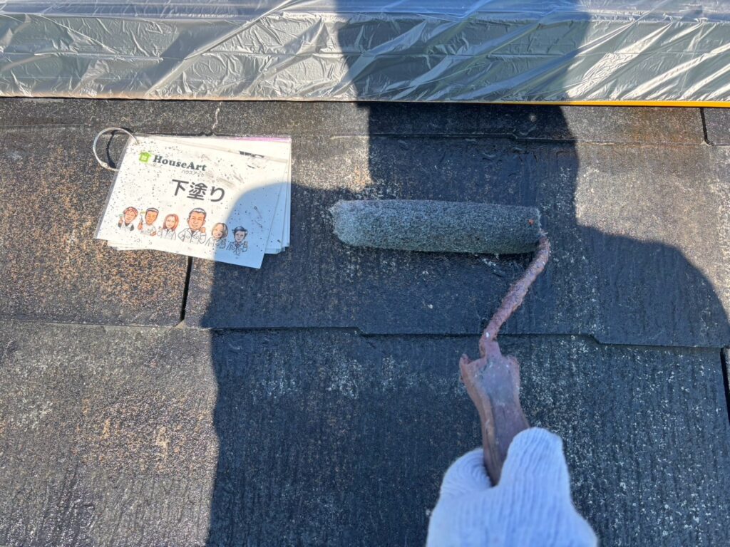 屋根　下塗り
