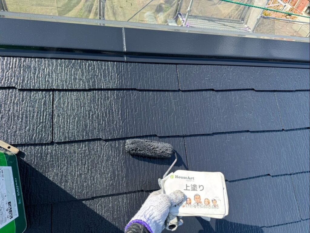 屋根　上塗り