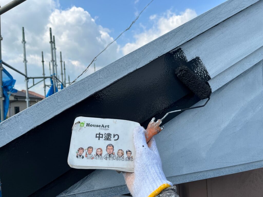 中塗り（破風板）