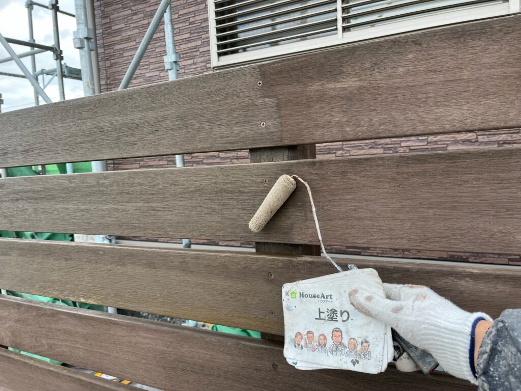 フェンス　上塗り